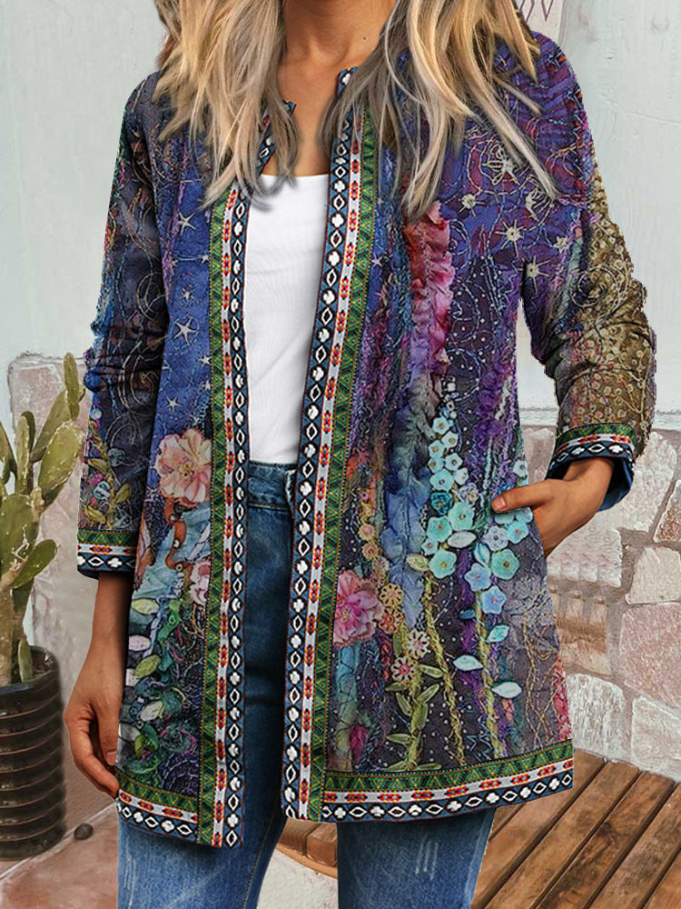 Beatrice Anselmi | Bohemian Print Long-Sleeve Cardigan Jacket For Women