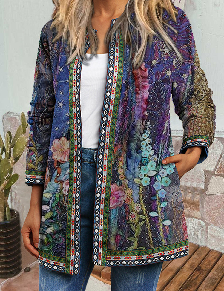 Beatrice Anselmi | Bohemian Print Long-Sleeve Cardigan Jacket For Women