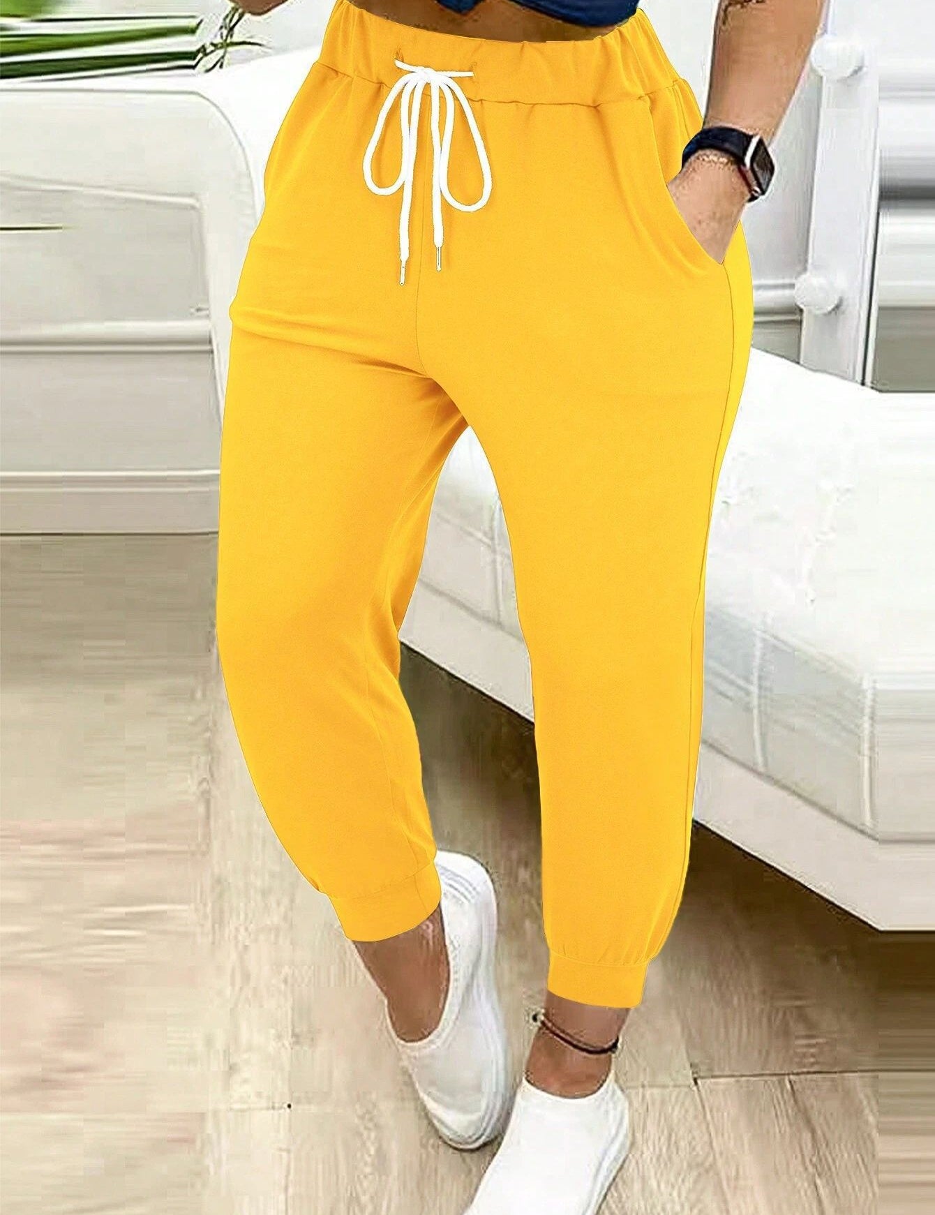 Isadora Lefevre | High-Waisted Lace-Up Jogger Trousers For Women