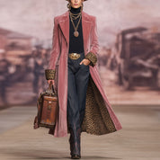 Bess Langham | Long Velvet Lapel Coat For Women