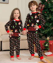 Pine Cheer | Black Santa Print Christmas Pajamas Unisex & Family