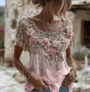 Margaux Chevalier | Floral Embroidered Boho Blouse For Women