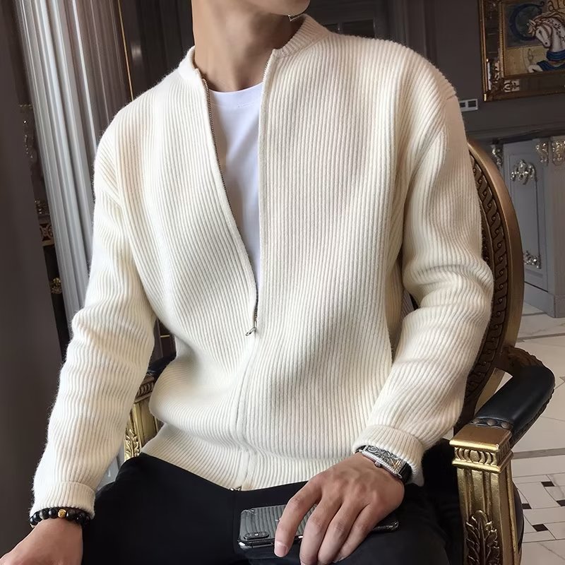 Jett Salton | Knit Bomber Zip-Up Cardigan Jacket For Men