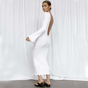 Anais Delvaux | Backless Ribbed Knit Maxi Dress For Women