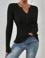 Léa Chantelle | Front-Button Ribbed Knit Sweater For Women