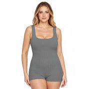 Portia Langvale | Seamless Ribbed Romper Bodysuit For Women
