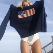 Jordan Westfield | American Flag Knit Sweater For Women
