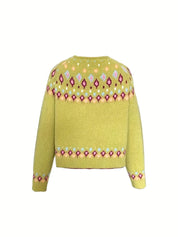 Adriana Lindqvist | Nordic Patterned Cardigan For Women