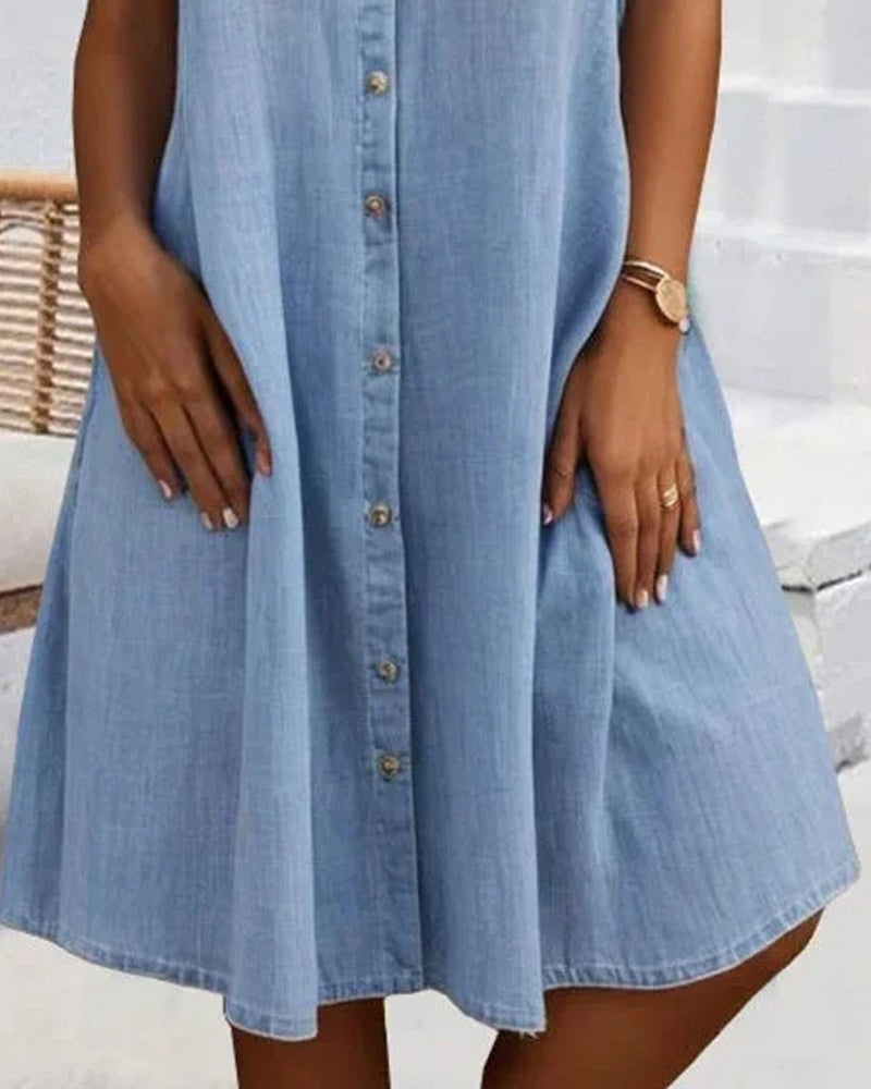 Clarissa Wyndmere | Lightweight Denim-Look Shirt Dress