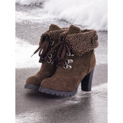 Talia Ashgrove | Fur-Trimmed Lace-Up Winter Boots For Women