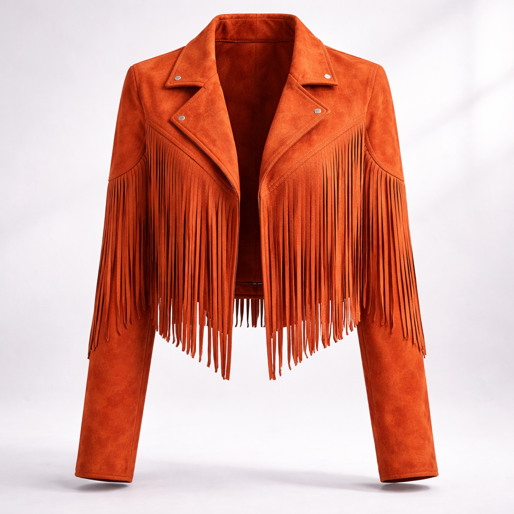 ellis-eldham-orange-fringe-faux-suede-cropped-jacket-for-women-model-01.png