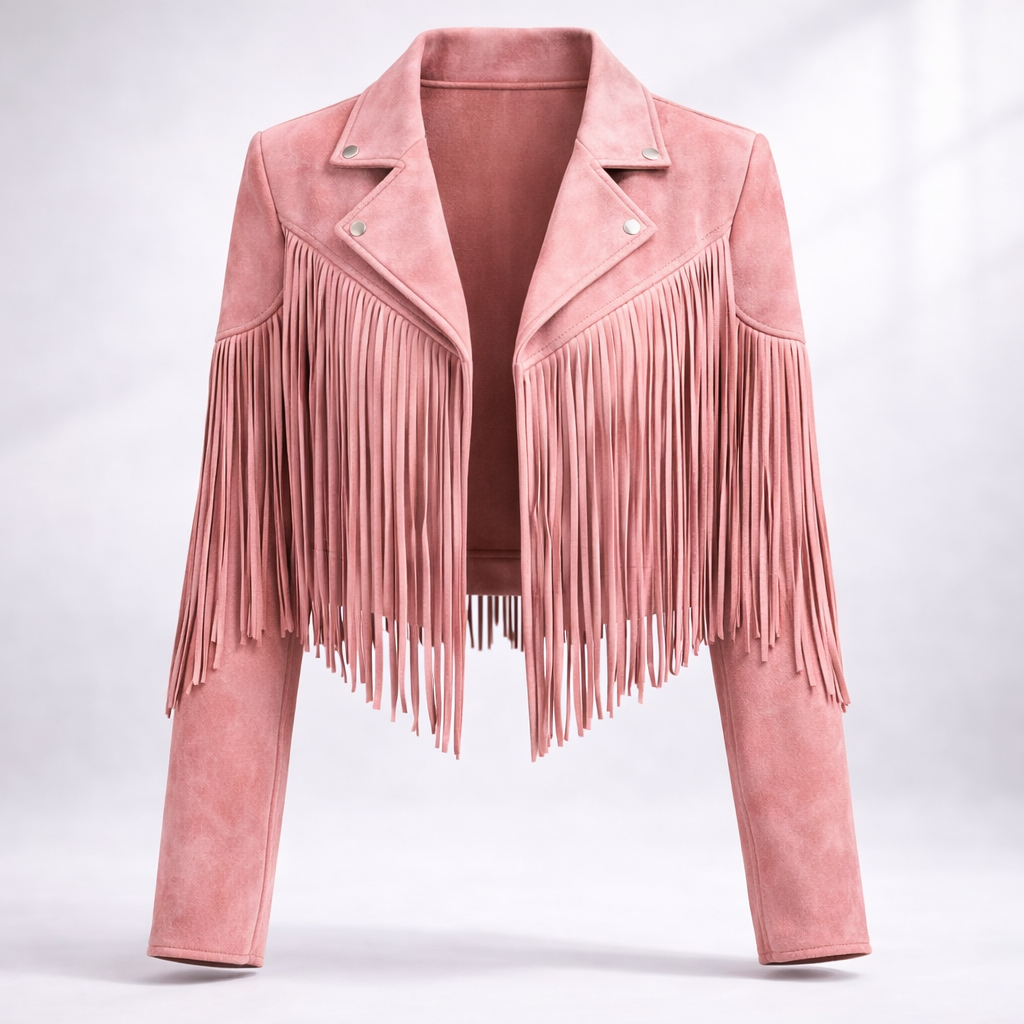 Ellis Eldham | Fringe Faux Suede Cropped Jacket For Women