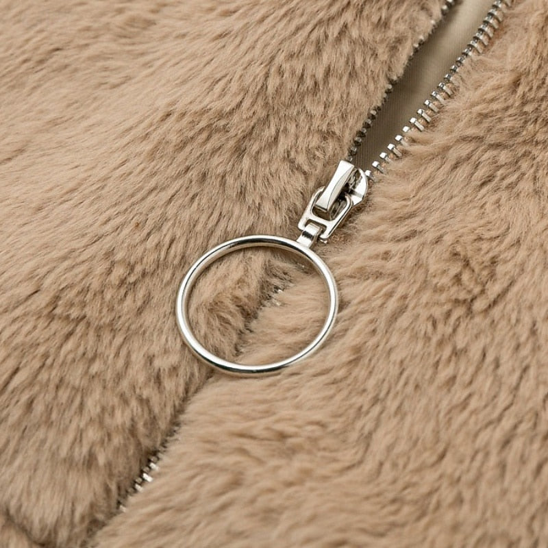 Margaux Winterhaven | Plush Cropped Zip Jacket For Women