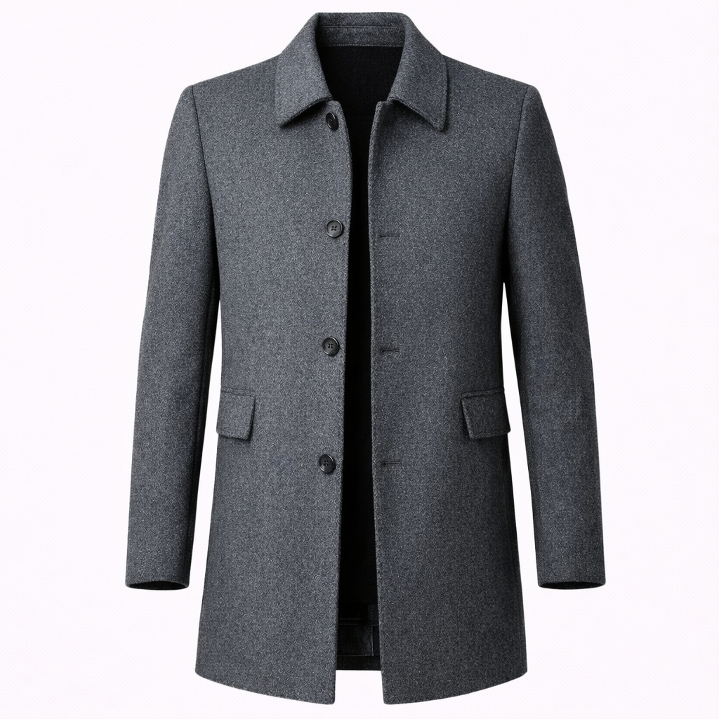 Emmett Corley | Single Breasted Longline Overcoat For Men