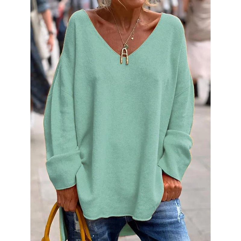 Francesca Moretti | Relaxed V-Neck Pullover For Women