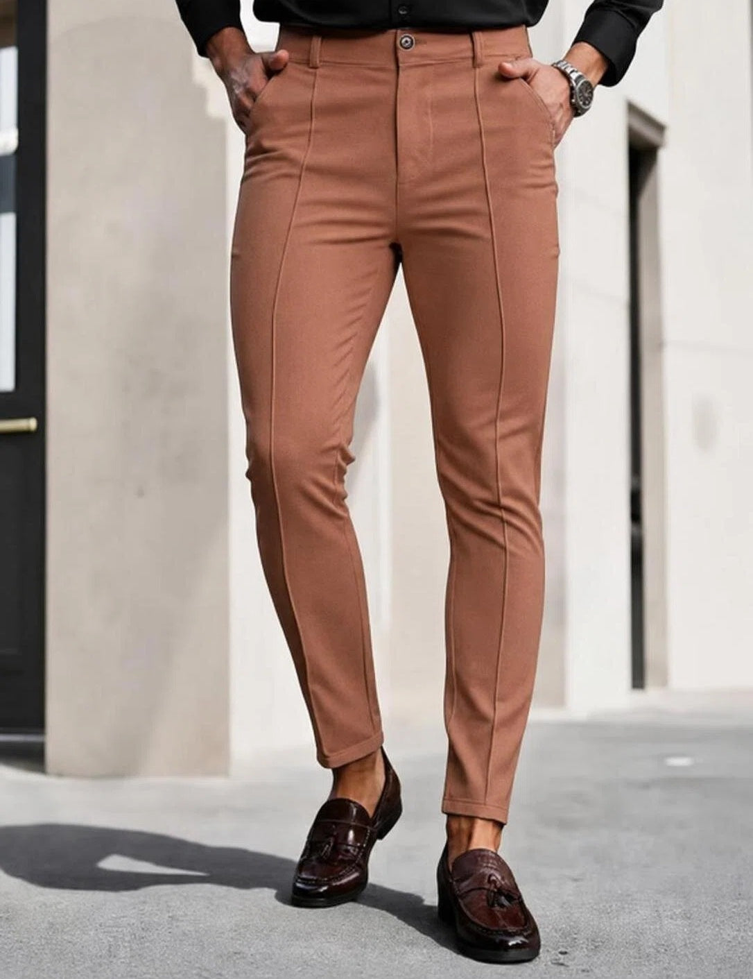 Archer Rayham | Slim Fit Stretch Ankle Chino Pants For Men