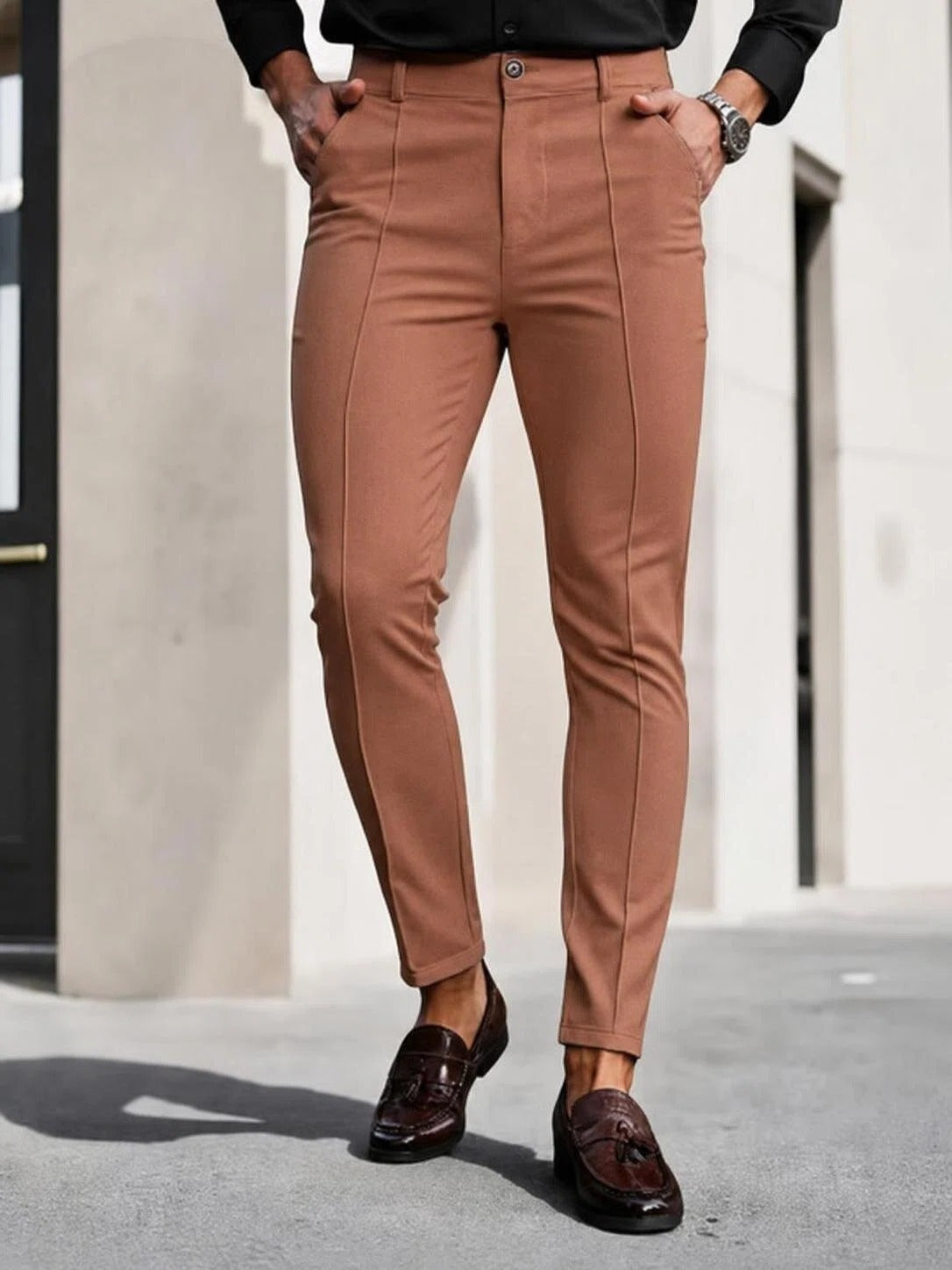 Archer Rayham | Slim Fit Stretch Ankle Chino Pants For Men