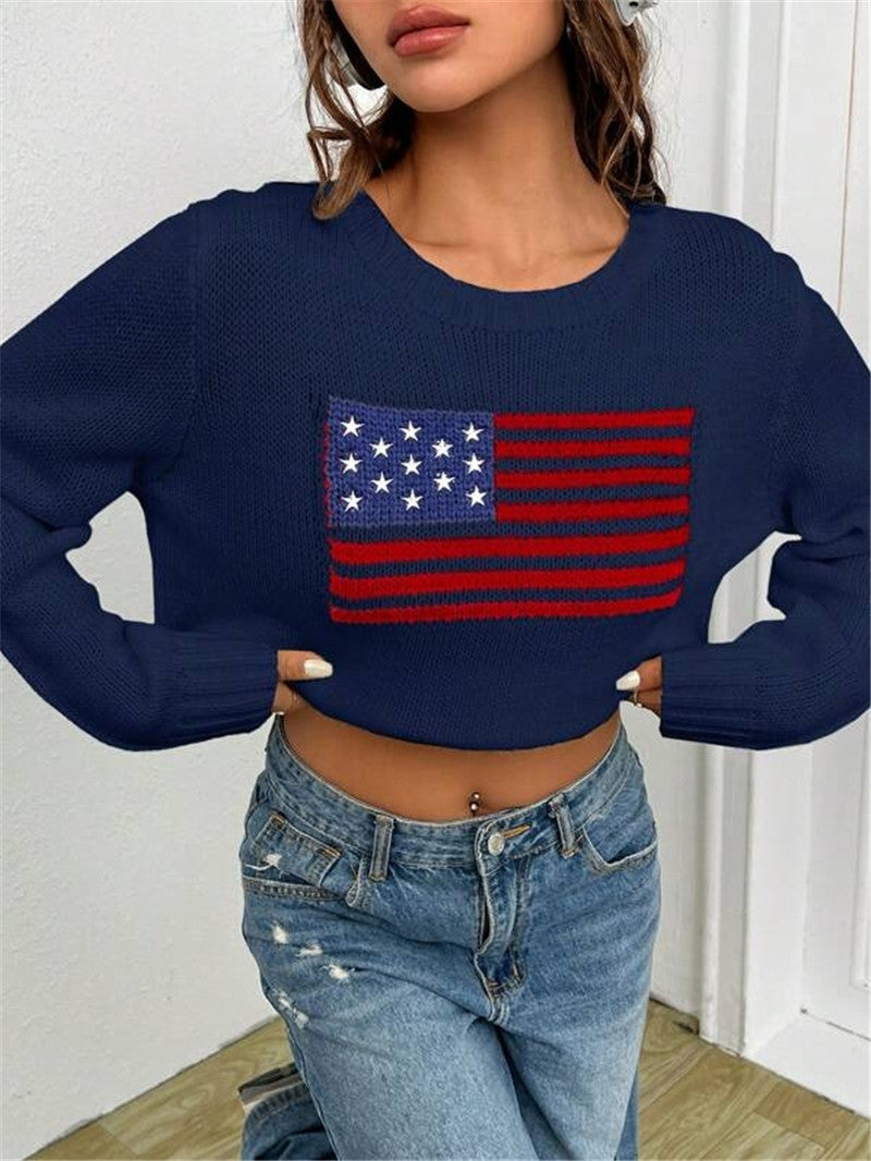 Payton Holbrook | American Flag Knit Sweater For Women