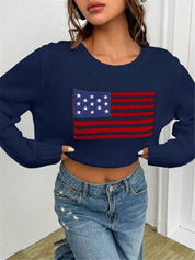 Payton Holbrook | American Flag Knit Sweater For Women