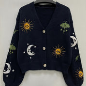 Nadia Colville | Celestial Embroidered Cardigan Sweater For Women