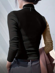 Odette Lindqvist | Colorblock Cutout Mock Neck Top