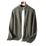 Tucker Whitwood | Zip-Up Stand Collar Knit Cardigan For Men