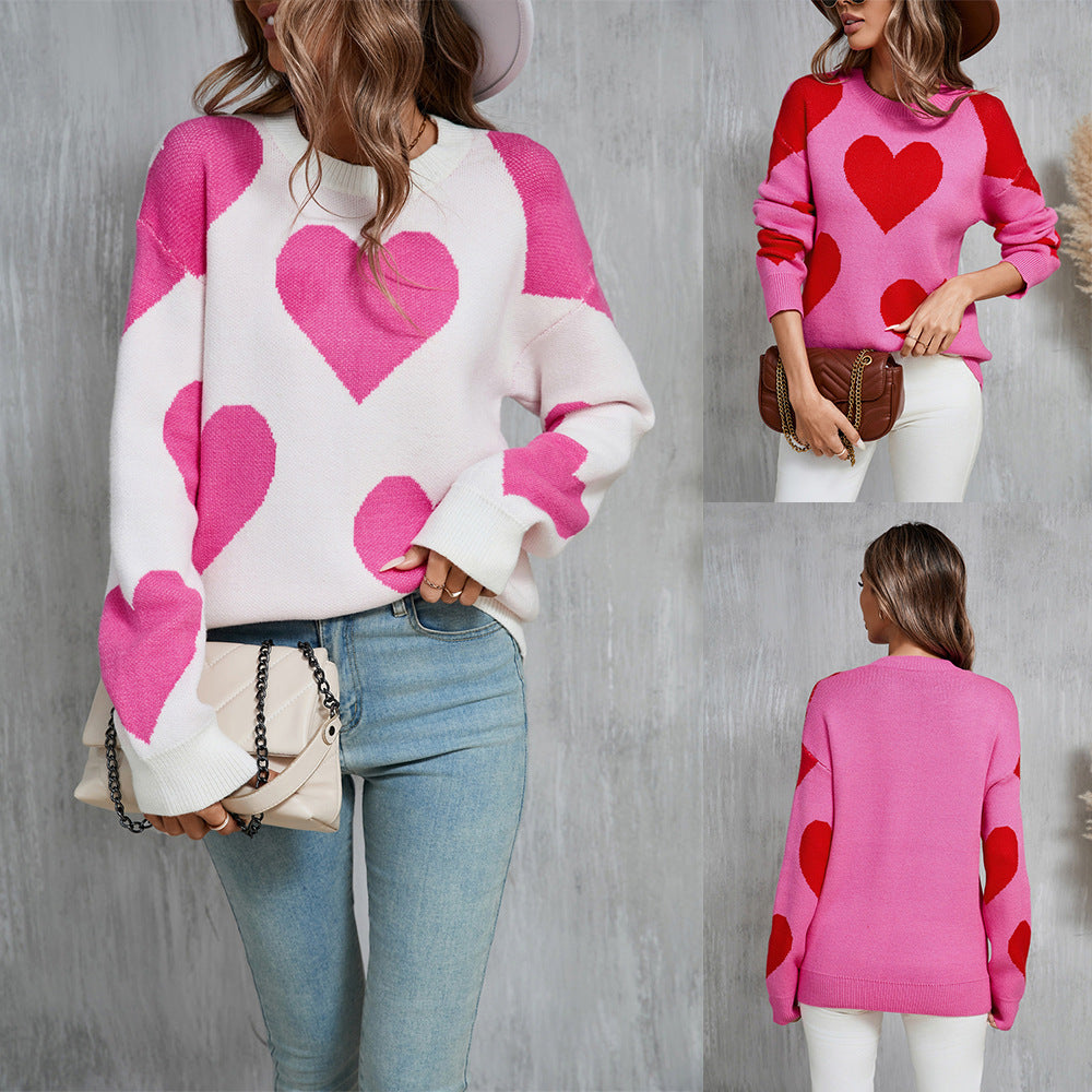 Isabella Renaud | Heart Print Sweater For Women