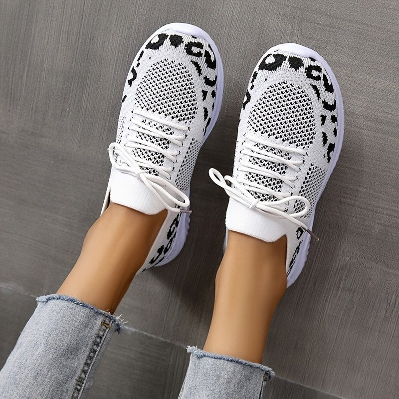 Selena Whitfield | Leopard Print Lace-Up Sneakers For Women