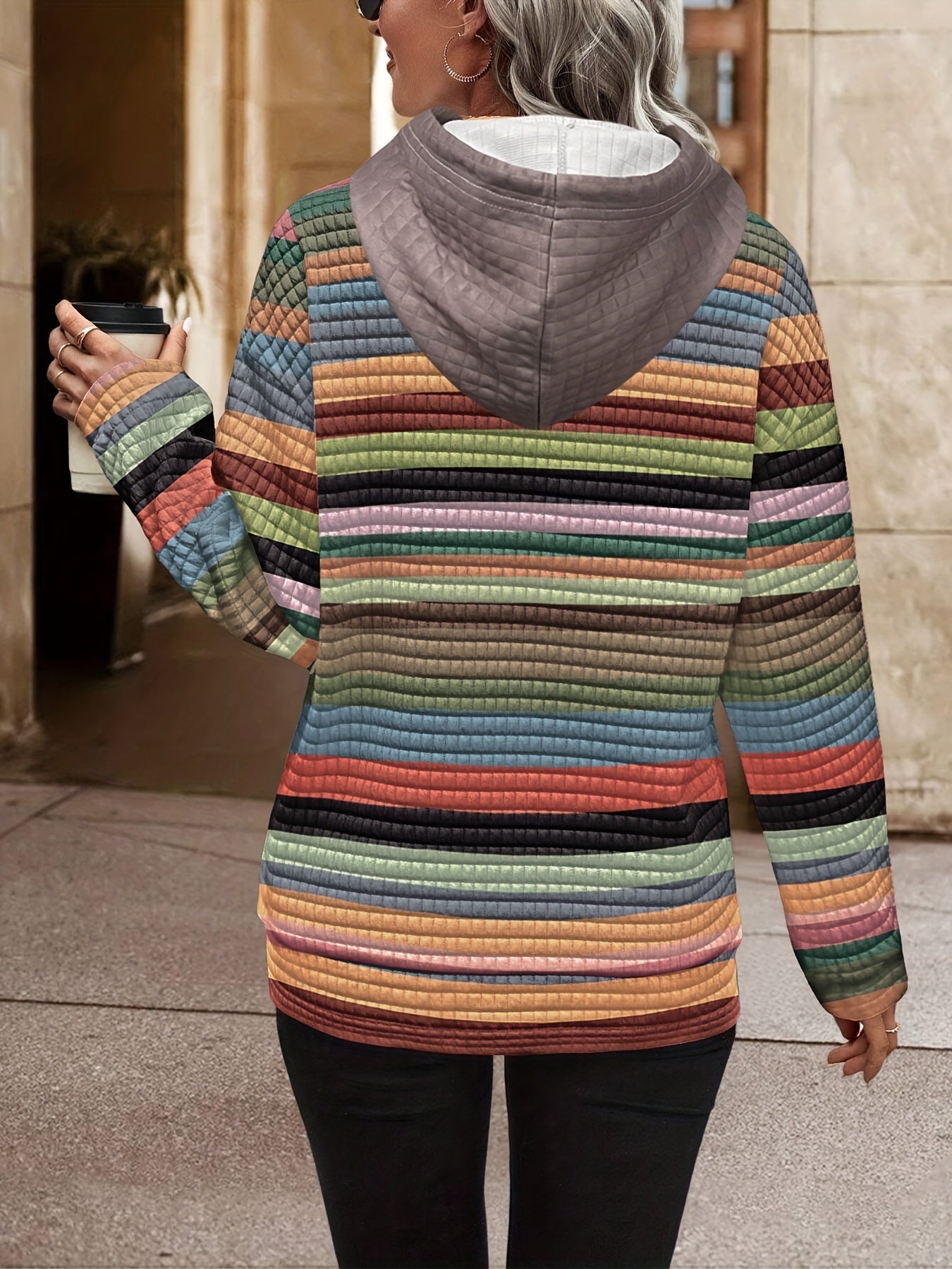 Juliette Rosendale | Striped Quilted Hoodie For Women