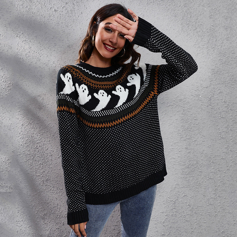 Count Midnight | Ghost Halloween Sweater For Women