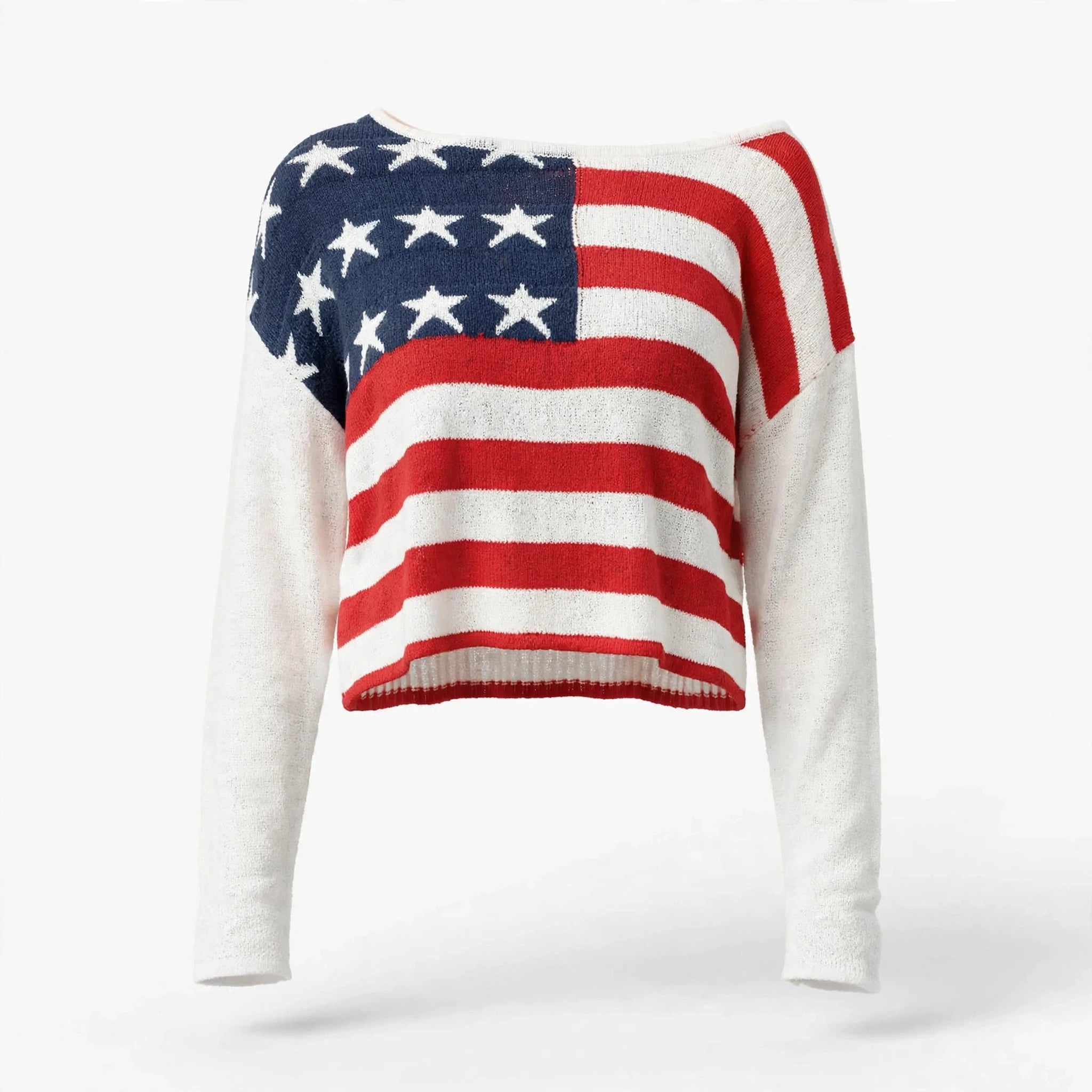 Cassidy Wrenmore | American Flag Knit Sweater For Women
