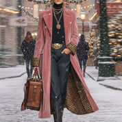 Bess Langham | Long Velvet Lapel Coat For Women