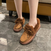 Chiara Bellucci | Fluffy Fur-Trim Moccasin Slippers For Women