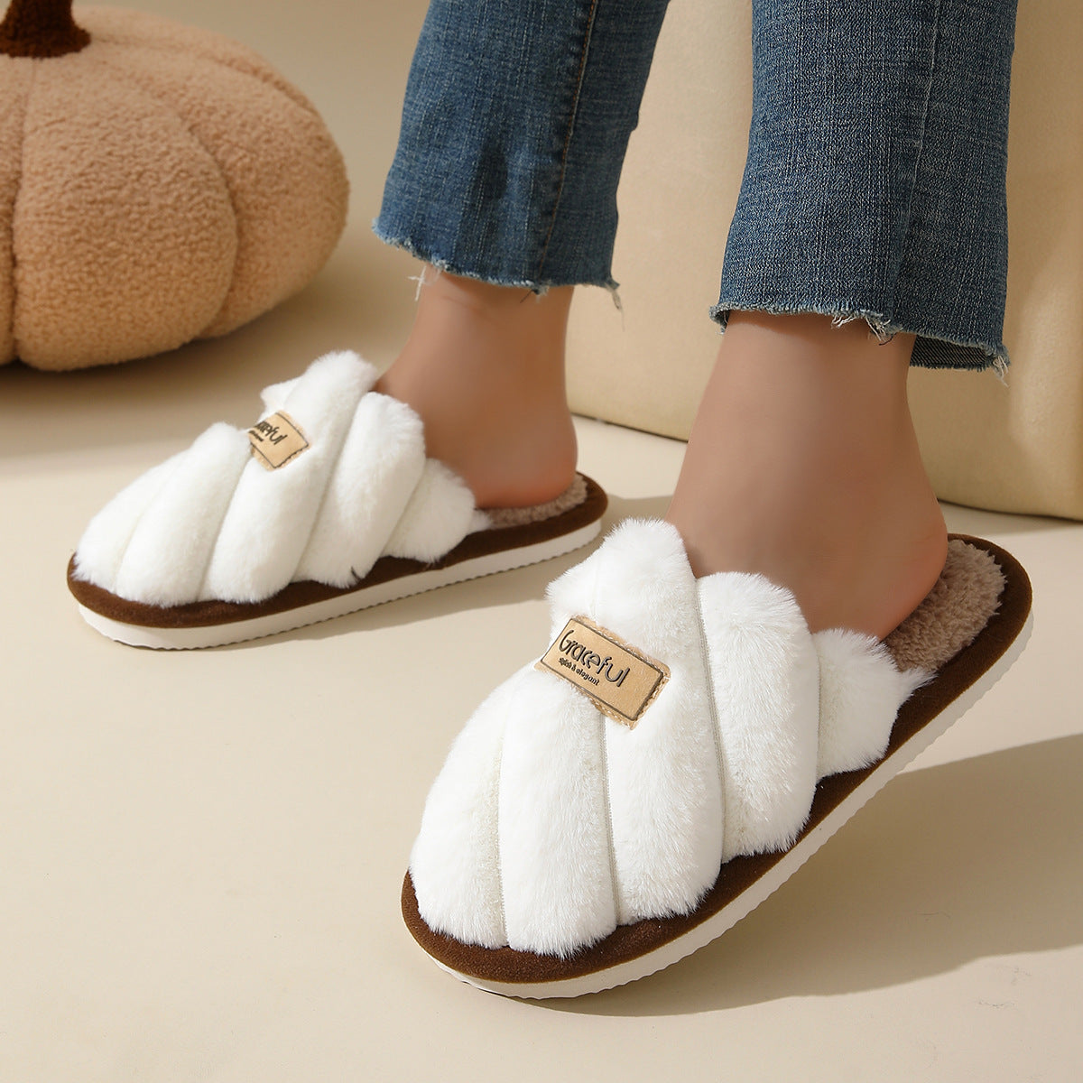 Margaux Delacroix | Fluffy Platform Slippers For Women