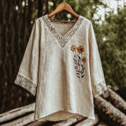 Margaux Chevalier | Floral Embroidered Boho Blouse For Women