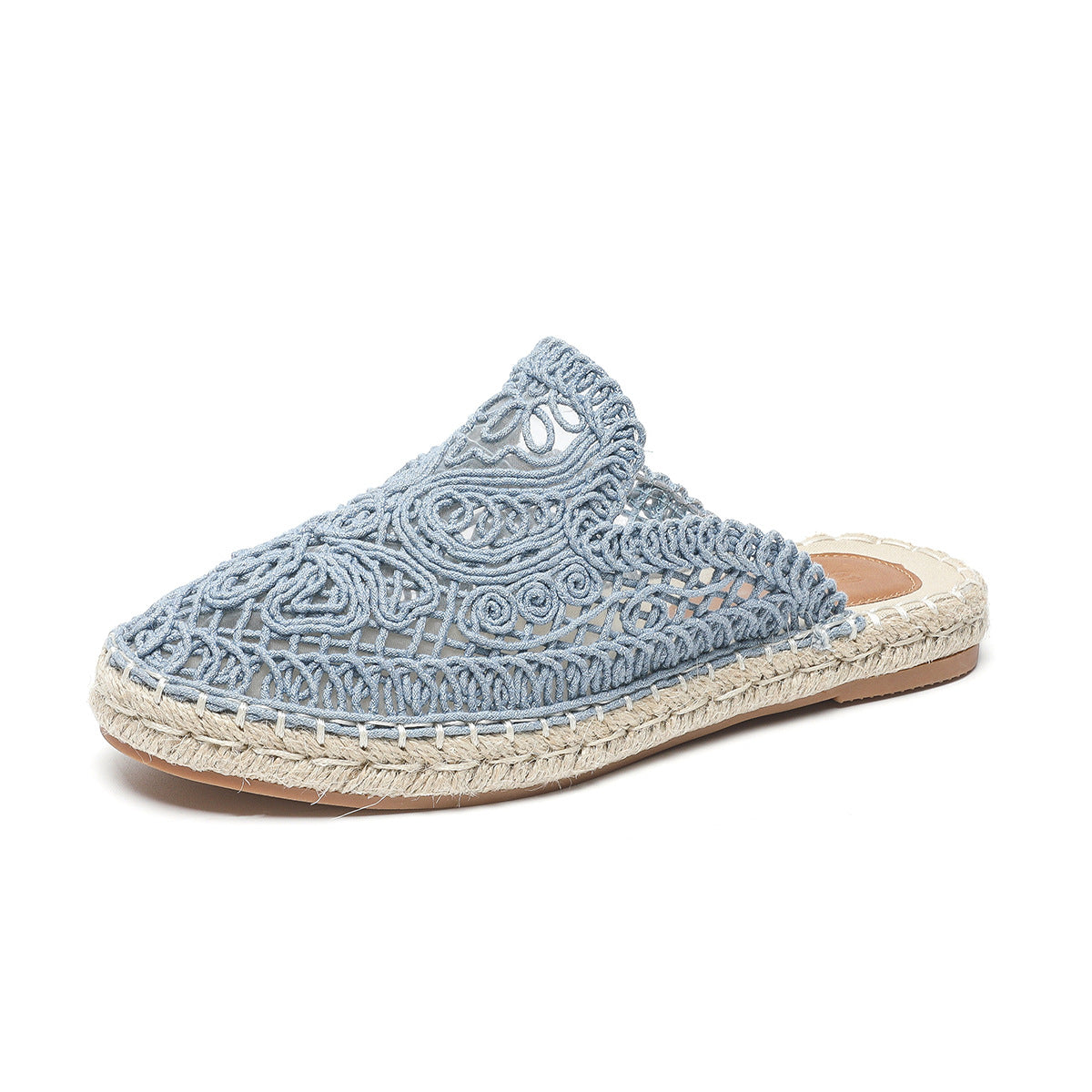 Solange Ferrant | Crochet Espadrille Mule Flats For Women