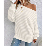 Colombe Vantoux | Off-Shoulder Ribbed Knit Sweater For Women