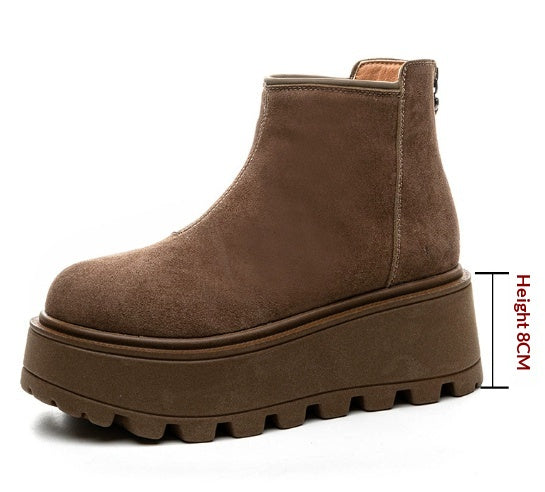 Solène Duvernay | Suede Platform Ankle Boots For Women