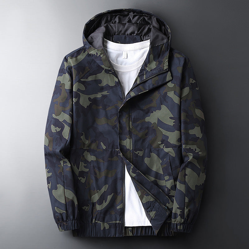 Orion Brayhurst | Camo Hooded Zip Jacket For Men