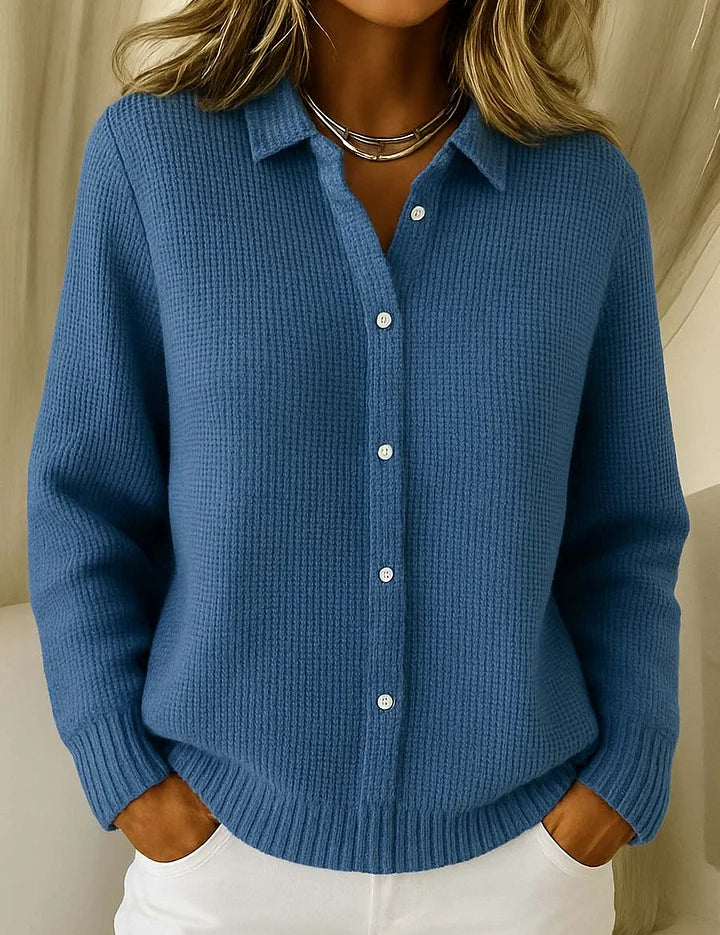 Claudia Ferretti | Cozy Waffle Knit Cardigan For Women