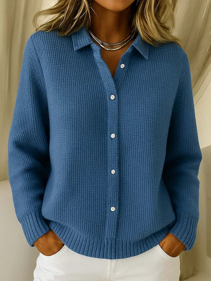 Claudia Ferretti | Cozy Waffle Knit Cardigan For Women