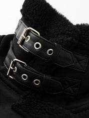 Noelle Dumont | Shearling Belted Leather Jacket For Women