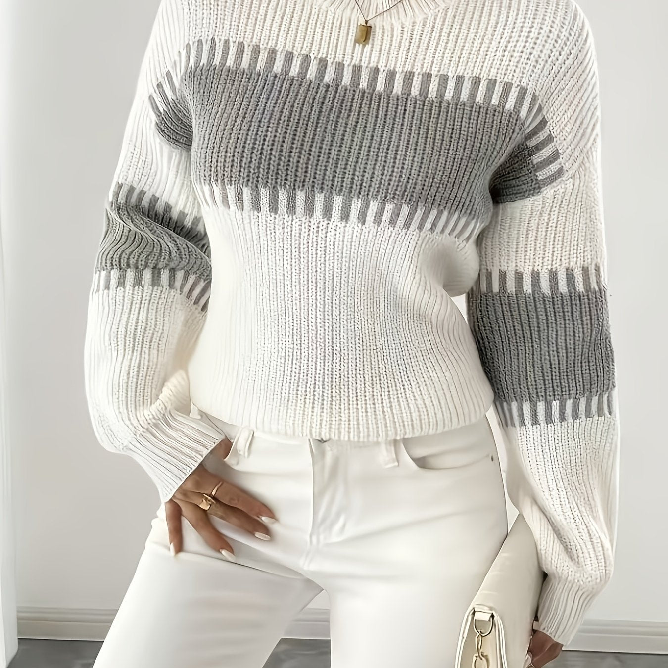 Margaux Thibault | Colour-Block Striped Sweater For Women