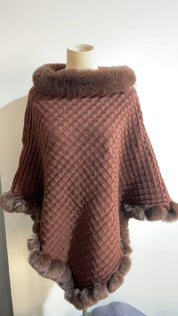 Ophelia Renwick | Fur Collar Cape Wrap For Women
