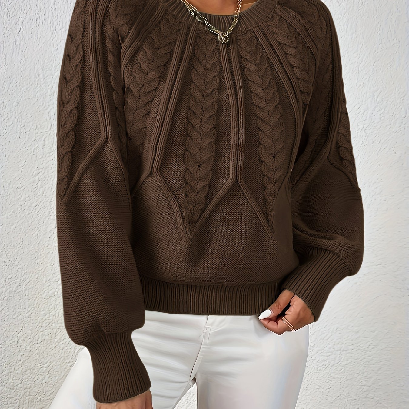 Fabienne Cortland | Cable-Knit Round-Neck Sweater For Women