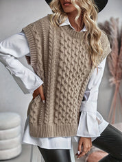 Léonie Sauvage | Cozy Cable-Knit Sweater Vest For Women