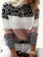 Halina Bricourt | Leopard-Print Colour-Block Sweater For Women