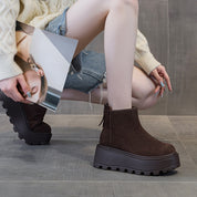 Solène Duvernay | Suede Platform Ankle Boots For Women