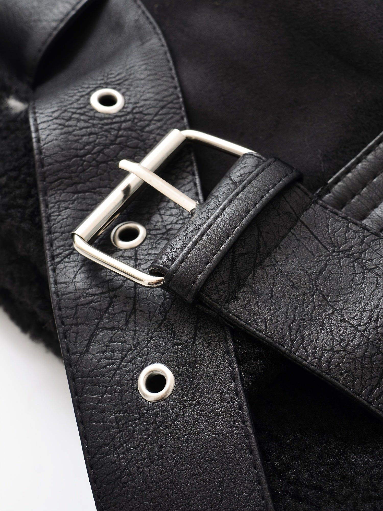 Noelle Dumont | Shearling Belted Leather Jacket For Women