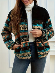 Fiorella Castagna | Southwestern Print Fleece Jacket For Women